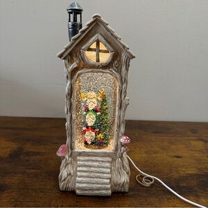 Roman Christmas 11.5" LED Swirl Gnome Lantern Water Globe Glitter Snow Globe